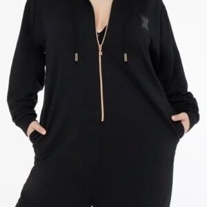 Savage Fenty super soft Black Zip-Up Hoodie Jumpsuit